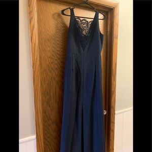 Navy Floor-length Dress